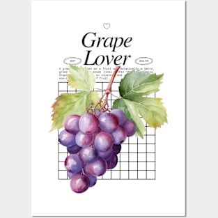 Grape Lover - Grapefruit Grapevines Fruitarian Posters and Art